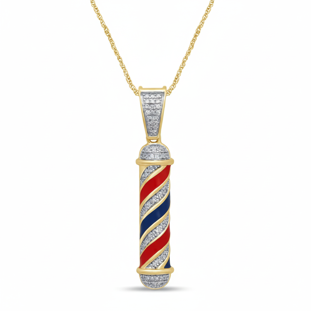 Men's Pendant Landon in 10K Yellow Gold and 0.19CTW Diamonds