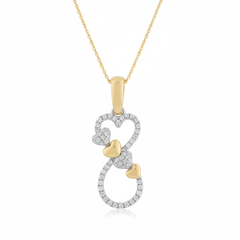 Women's Pendant Elena in 10K White and Yellow Gold and 0.07CTW Diamonds