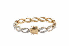 Women's Bracelet Ella in 10K Yellow and White Gold and 1.00CTW Diamonds