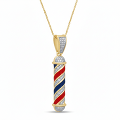 Men's Pendant Landon in 10K Yellow Gold and 0.19CTW Diamonds