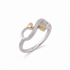 Women's Ring Maya in 10K White and Yellow Gold and 0.11CTW Diamonds