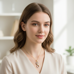 Women's Pendant Elena in 10K White and Yellow Gold and 0.07CTW Diamonds