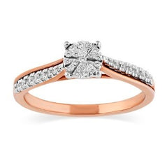 Women's Ring Elise in 10K Rose Gold and 0.22CTW Diamonds