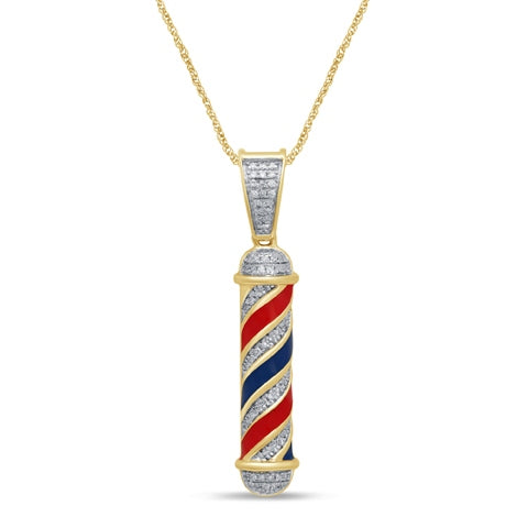 Men's Pendant Landon in 10K Yellow Gold and 0.19CTW Diamonds