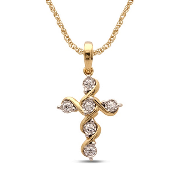 Women's Pendant Georgia in 10K Yellow Gold and 0.13CTW Diamonds