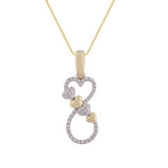 Women's Pendant Elena in 10K White and Yellow Gold and 0.07CTW Diamonds