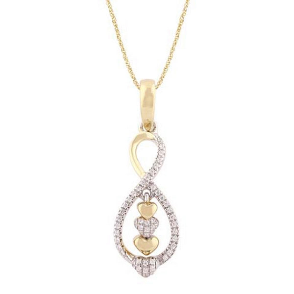 Women's Pendant Ayla in 10K Yellow and White Gold and 0.07CTW Diamonds