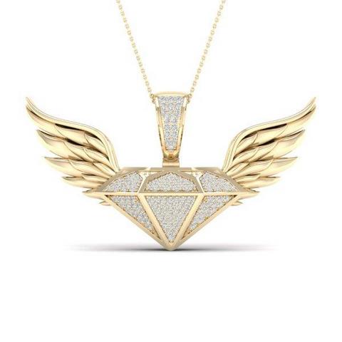 Men's Pendant Eli in 10K Yellow Gold and 0.33CTW Diamonds