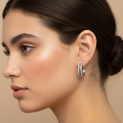 Women's Earrings Ariana in 10K White Gold and 0.55CTW White and Brown Diamonds