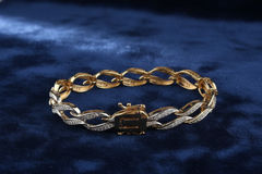 Women's Bracelet Ella in 10K Yellow and White Gold and 1.00CTW Diamonds